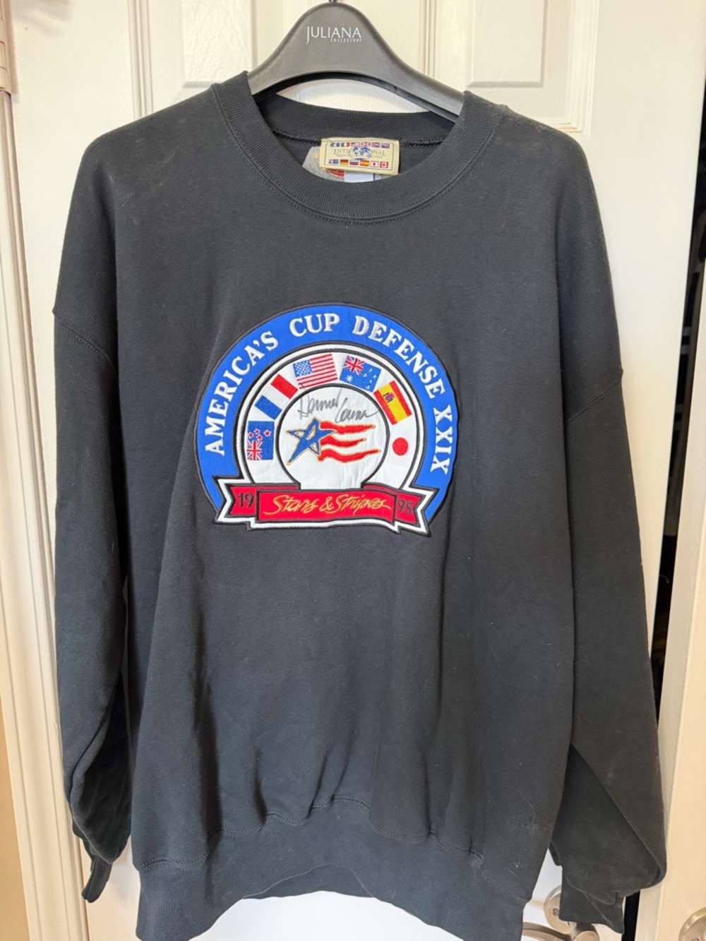 Signed Dennis Conner America's Cup 1995 Black Sweatshirt